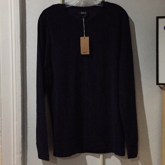 A.P.C. Navy Blue Cotton Sweater - Picture 1 of 4